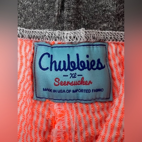 Chubbies Mens XL Seersucker Shorts 6” Inseam Striped Orange Neon Polyester EUC - Picture 9 of 10